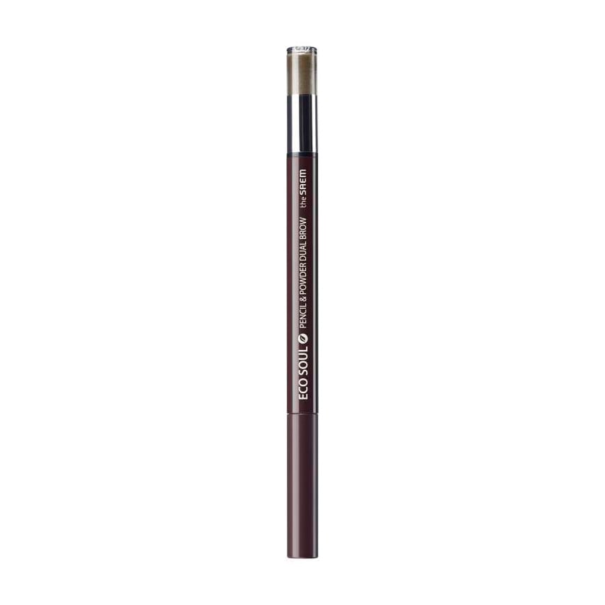 Олівець-пудра для брів The Saem Eco Soul Pencil &amp; Powder Dual Brow 01 Natural Brown, 0.8 г